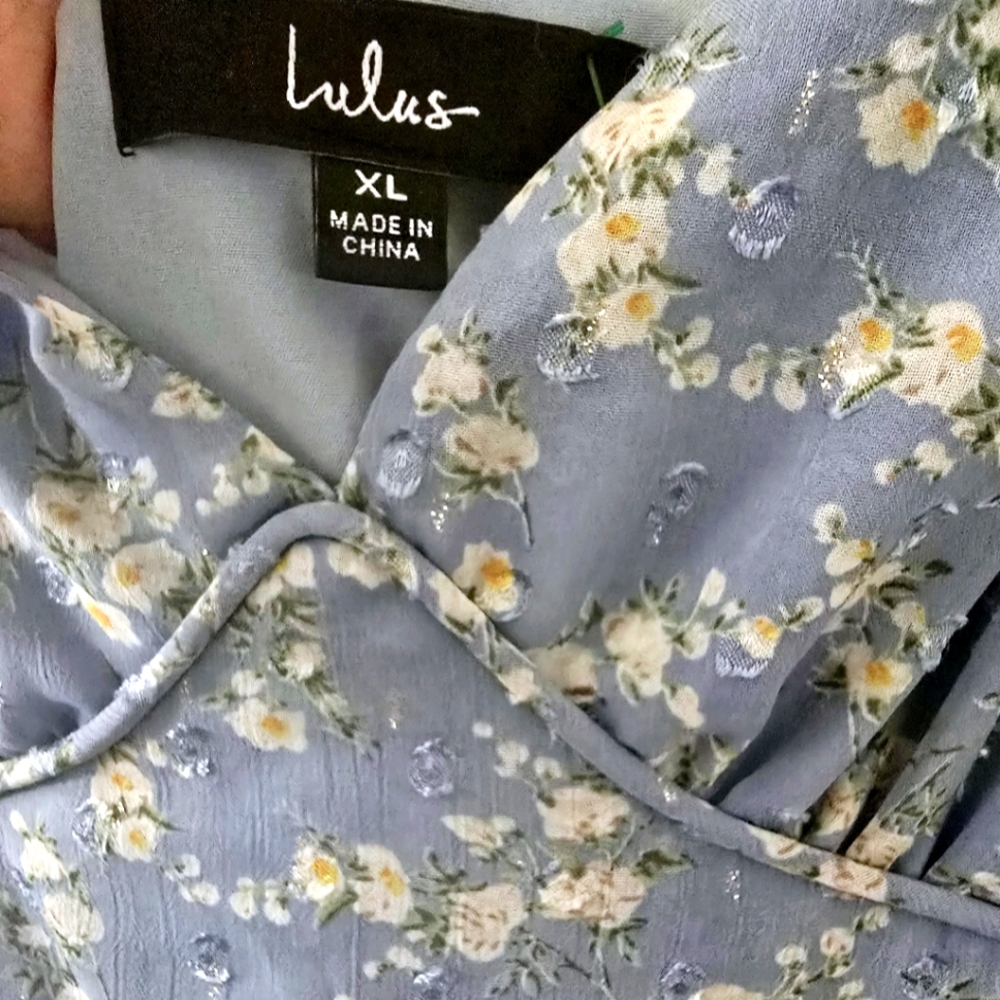 Lulus Darling Favorite Light Blue Floral Sleeveless Pleated Midi Dress S… - Picture 11 of 13